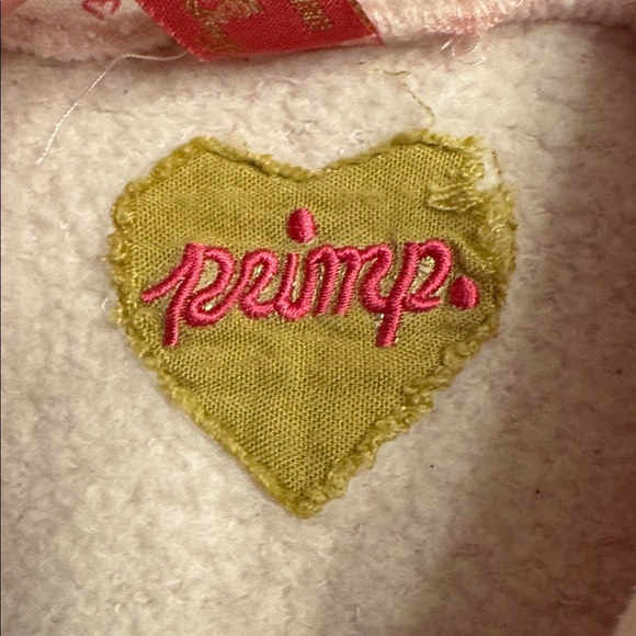 *Rare!* Primp Pink Rhinestone Pig Full Zip Hoodie, sz L - Picture 2 of 13